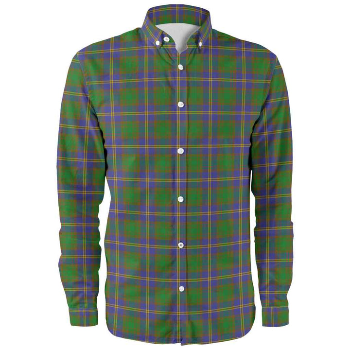 Scottish Strange of Balkaskie Clan Tartan Long Sleeve Shirt Front Side Tartan Plaid