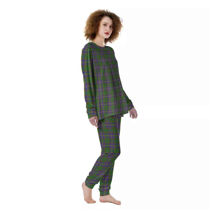 Scottish Strange of Balkaskie Clan Tartan Pajama Set Women Front Side Tartan Plaid