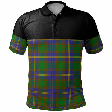Scottish Strange of Balkaskie Clan Tartan Polo Shirt - Horizontal Style Front Side Tartan Plaid