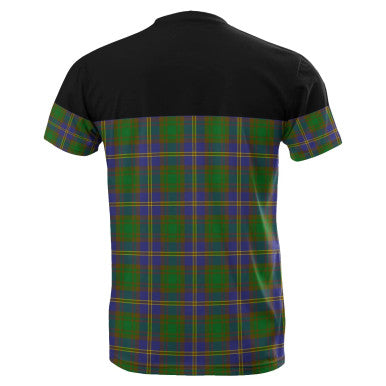 Scottish Strange of Balkaskie Clan Tartan T-Shirt Horizontal Style Back Side Tartan Plaid