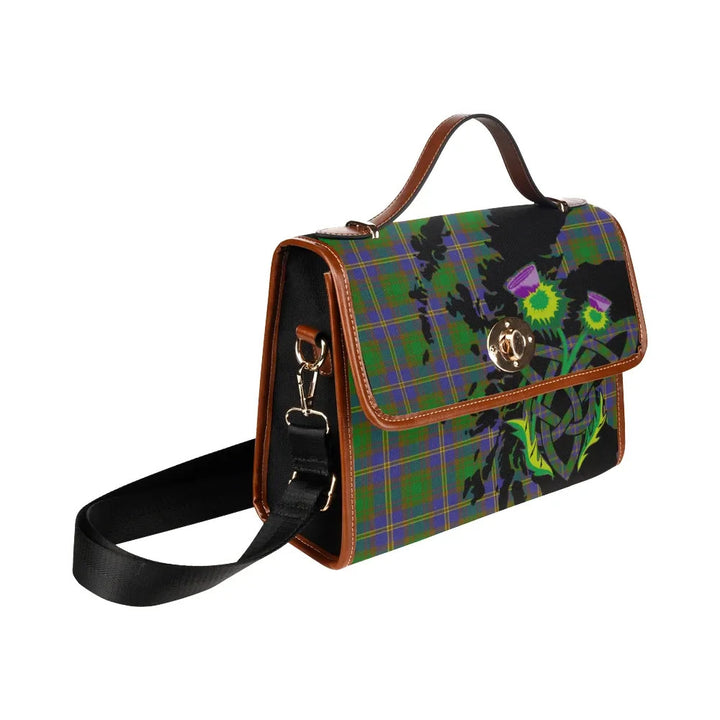 Scottish Strange of Balkaskie Clan Tartan Waterproof Canvas Bag With Thistle Tartan Plaid 3