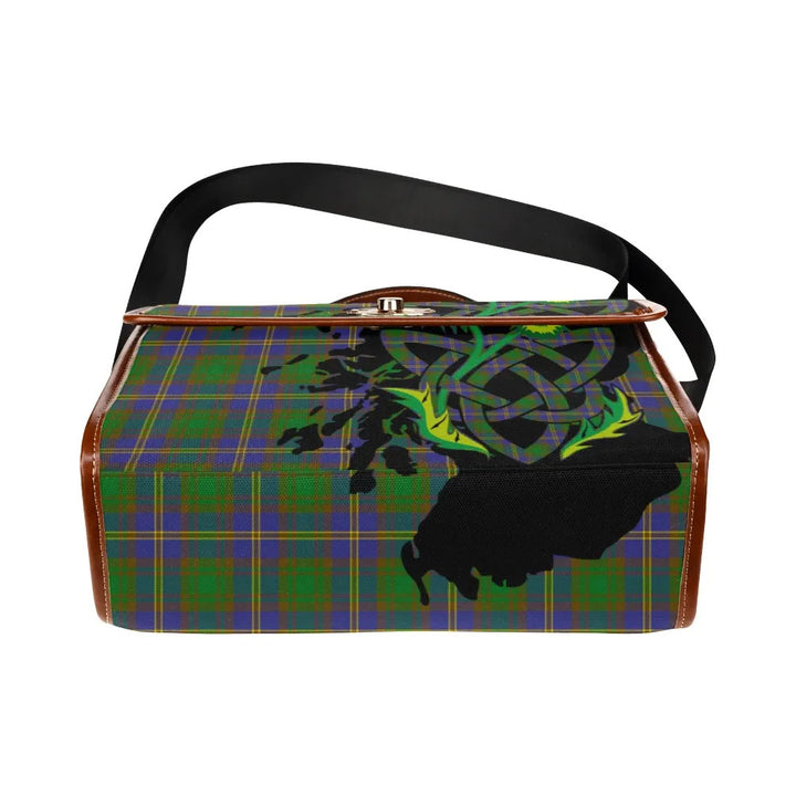 Scottish Strange of Balkaskie Clan Tartan Waterproof Canvas Bag With Thistle Tartan Plaid 5