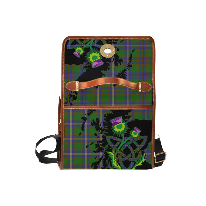 Scottish Strange of Balkaskie Clan Tartan Waterproof Canvas Bag With Thistle Tartan Plaid 6