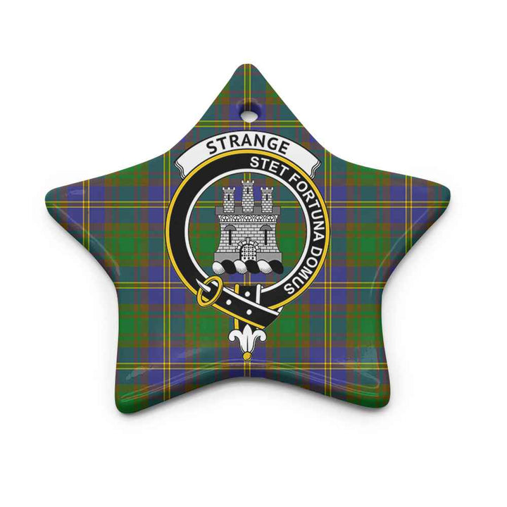 Scottish Strange (or Strang) Clan Crest Tartan Ceramic Ornament Star Shape Tartan Plaid
