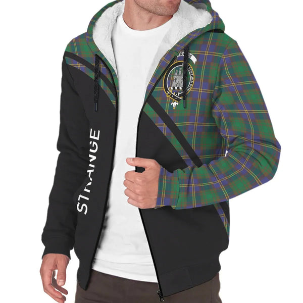 Scottish Strange (or Strang) Clan Crest Tartan Curve Sherpa Hoodie