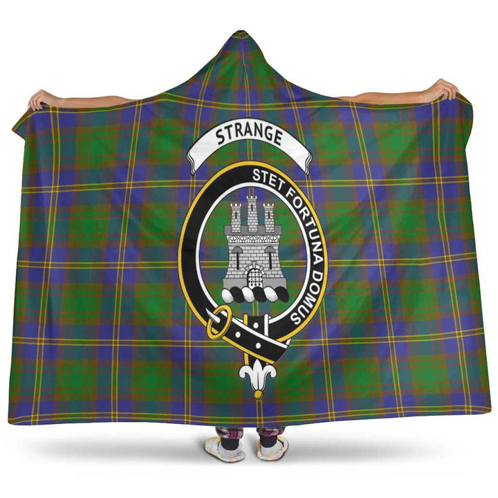 Scottish Strange (or Strang) Clan Crest Tartan Hooded Blanket Tartan Plaid 1