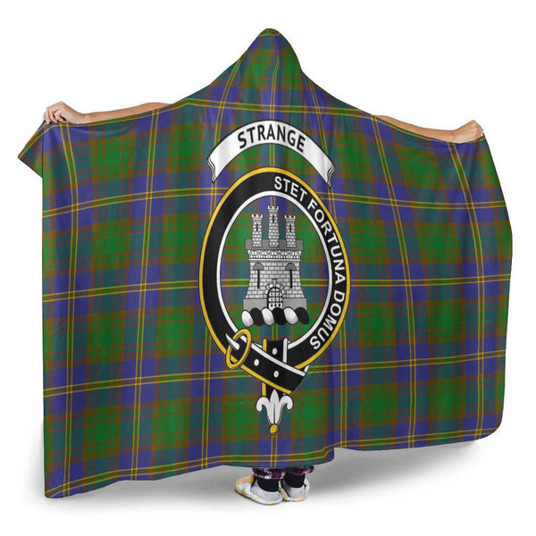 Scottish Strange (or Strang) Clan Crest Tartan Hooded Blanket Tartan Plaid 2
