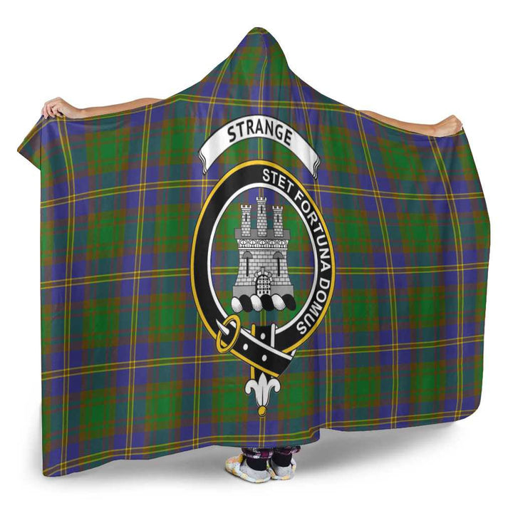 Scottish Strange (or Strang) Clan Crest Tartan Hooded Blanket Tartan Plaid 2