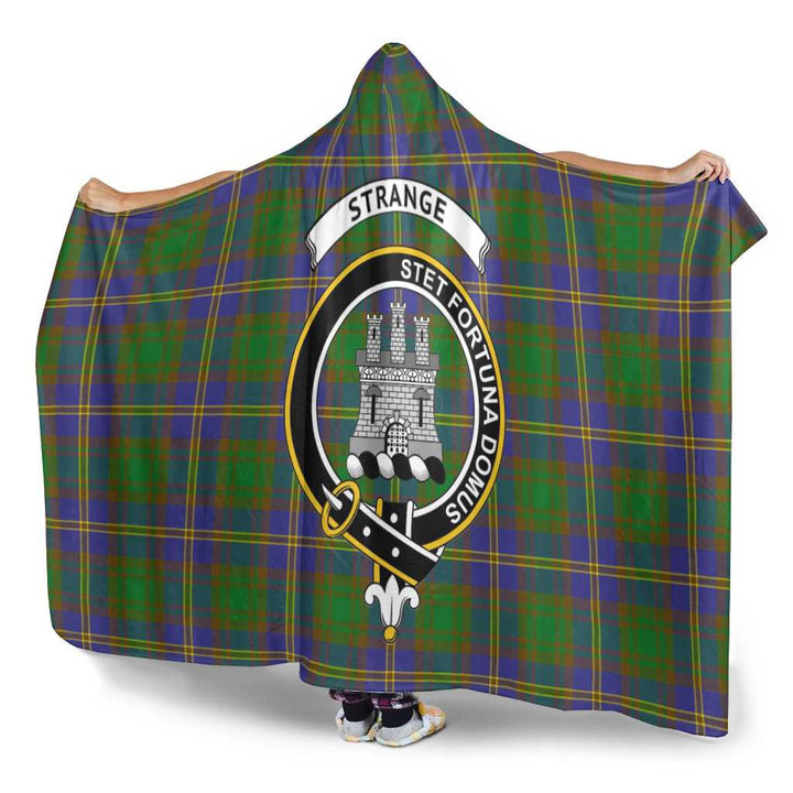 Scottish Strange (or Strang) Clan Crest Tartan Hooded Blanket Tartan Plaid 3