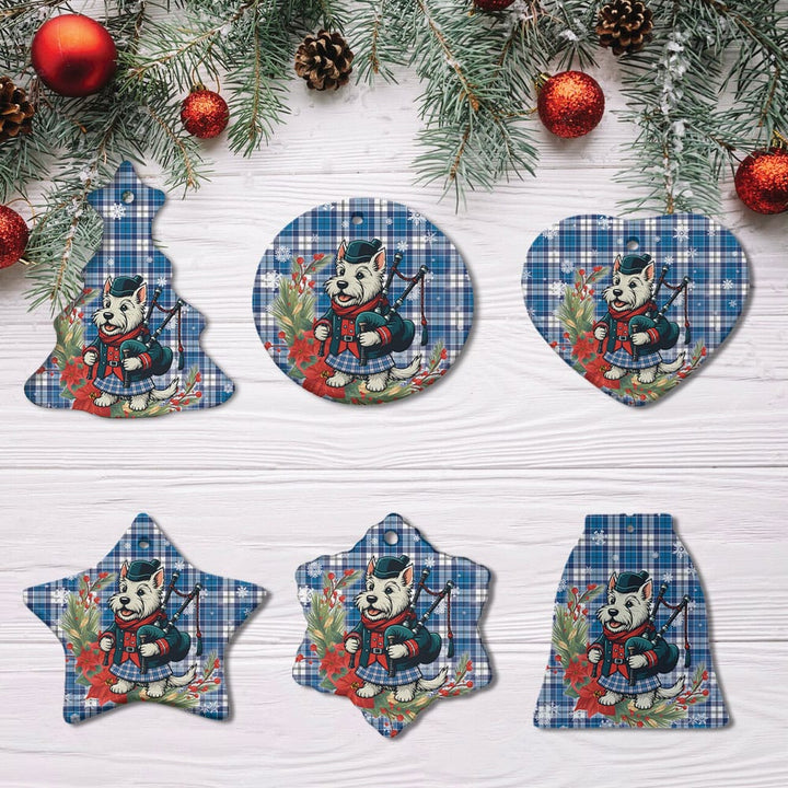 Scottish Strathclyde District Clan Tartan Ceramic Ornament Cute Scottish Terrier Dog All Style Tartan Plaid