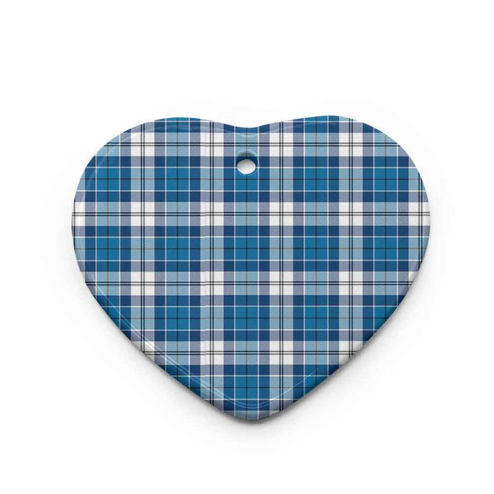 Scottish Strathclyde District Clan Tartan Ceramic Ornament Heart Shape Tartan Plaid