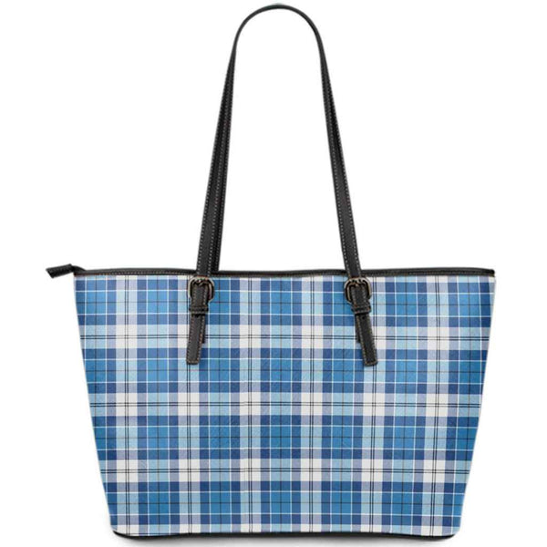 Scottish Strathclyde District Clan Tartan Leather Tote Tartan Plaid