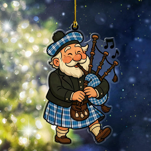 Scottish Strathclyde District Clan Tartan Ornament Scottish Santa In Kilt Tartan Plaid