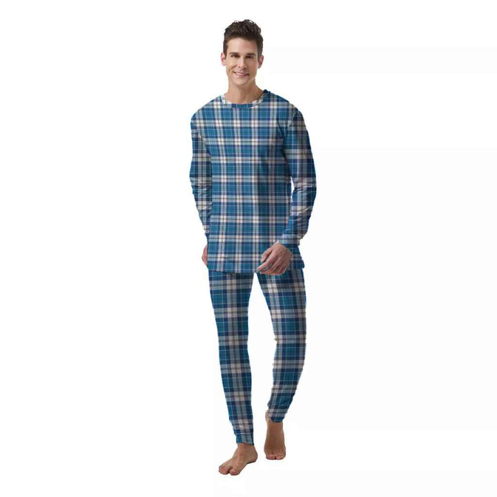Scottish Strathclyde District Clan Tartan Pajama Set  Men Front Side Tartan Plaid