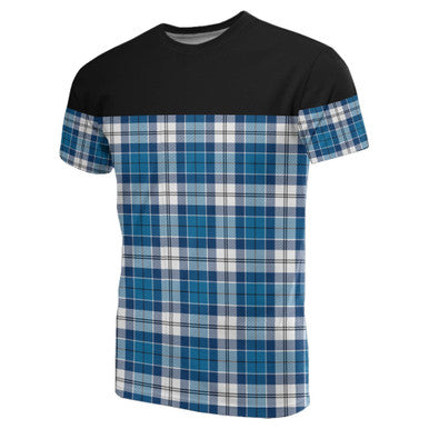 Scottish Strathclyde District Clan Tartan T-Shirt Horizontal Style Front Side Tartan Plaid