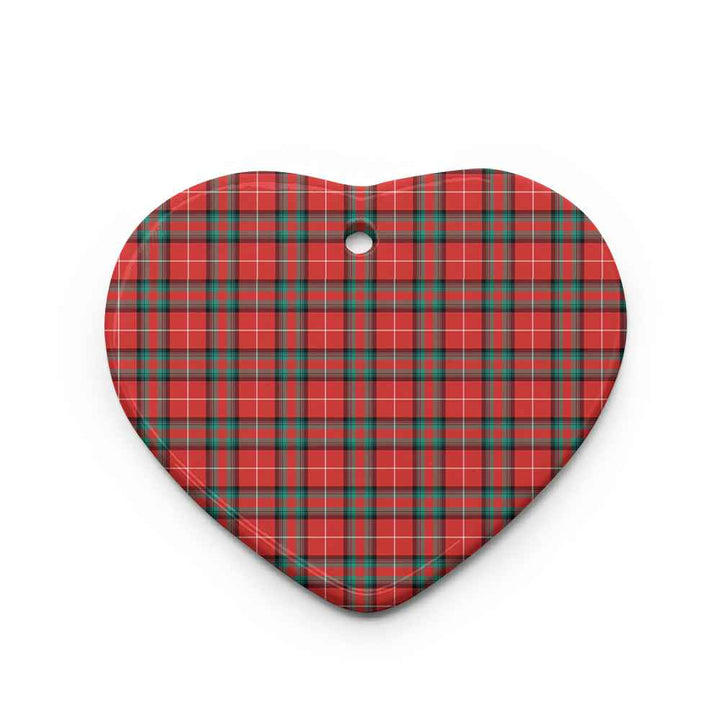 Scottish Stuart of Bute Clan Tartan Ceramic Ornament Heart Shape Tartan Plaid