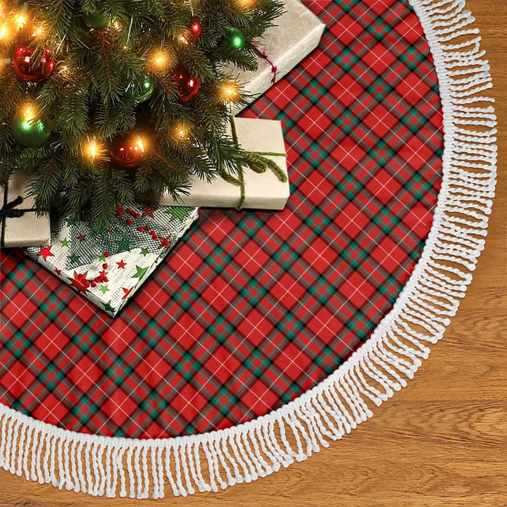 Scottish Stuart of Bute Clan Tartan Christmas Tree Skirt Tassels 2 Tartan Plaid