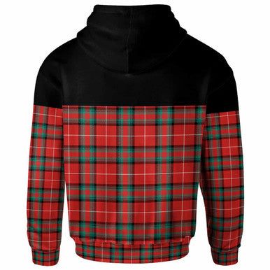 Scottish Stuart of Bute Clan Tartan Hoodie - Horizontal Style Back Side Tartan Plaid