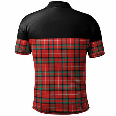 Scottish Stuart of Bute Clan Tartan Polo Shirt - Horizontal Style Back Side Tartan Plaid
