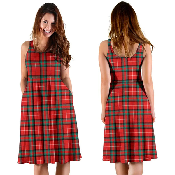 Scottish Stuart of Bute Clan Tartan Women Midi Dress