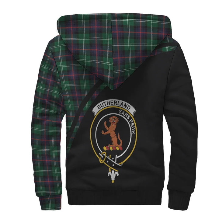 Scottish Sutherland I Clan Crest Tartan Curve Sherpa Hoodie