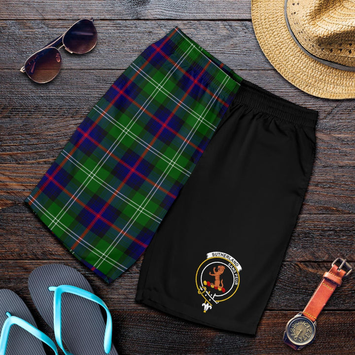 Scottish Sutherland II Clan Crest Tartan Half of Me Men's Shorts