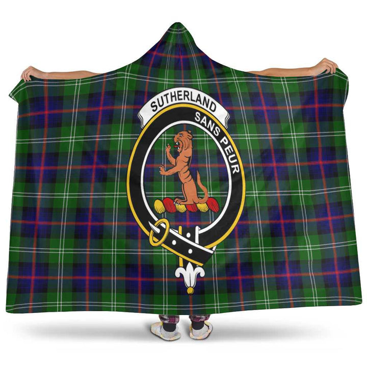 Scottish Sutherland II Clan Crest Tartan Hooded Blanket Tartan Plaid 1