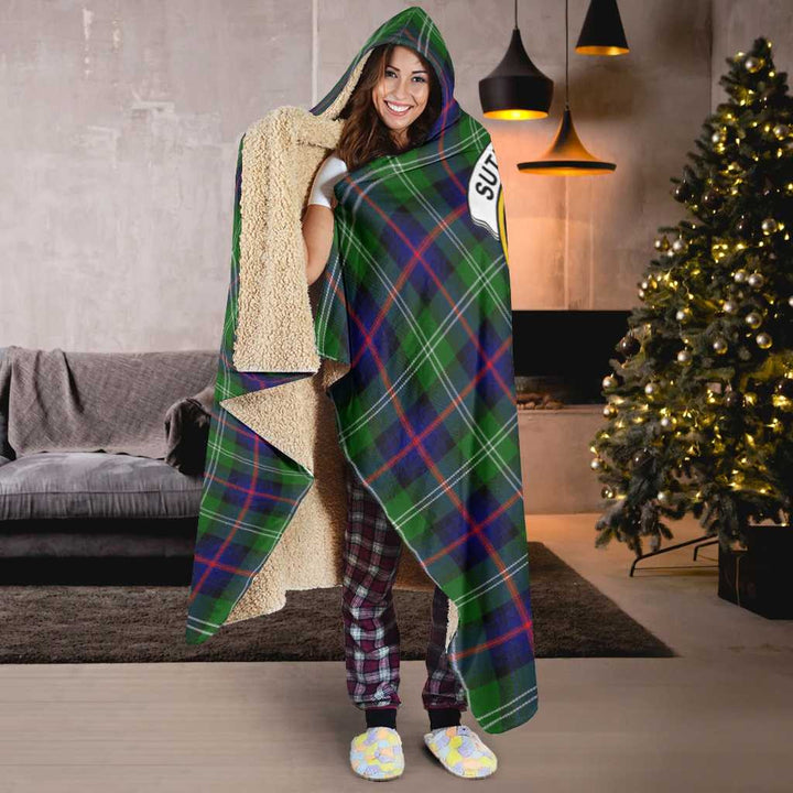 Scottish Sutherland II Clan Crest Tartan Hooded Blanket Tartan Plaid 6