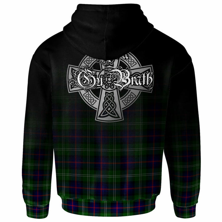 Scottish Sutherland II Clan Crest Tartan Hoodie - Alba Gu Brath Family Crest Celtic Inspired Back Side Tartan Plaid
