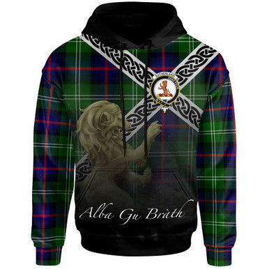 Scottish Sutherland II Clan Crest Tartan Hoodie - Scotland Lion Front Side Tartan Plaid