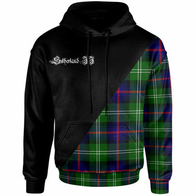 Scottish Sutherland II Clan Crest Tartan Hoodie - Military Logo Front Side Tartan Plaid