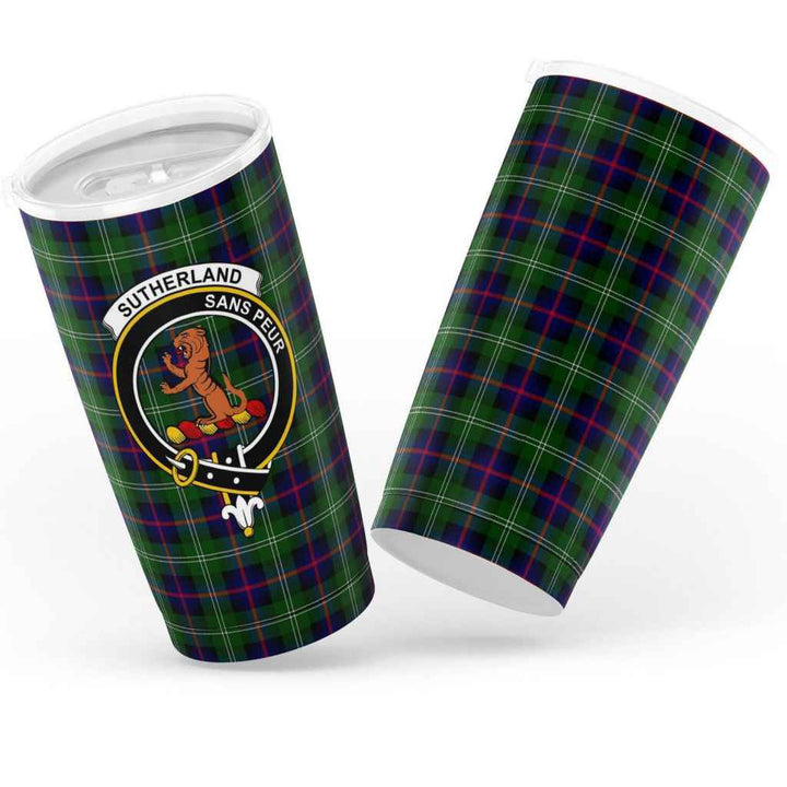 Scottish Sutherland II Clan Crest Tartan Insulated Tumbler Tartan Plaid 3