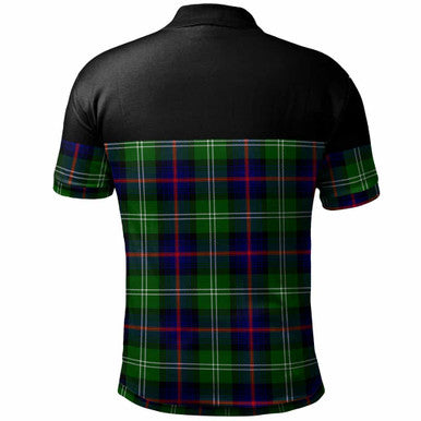 Scottish Sutherland II Clan Crest Tartan Polo Shirt - Horizontal Style Back Side Tartan Plaid