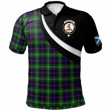 Scottish Sutherland II Clan Crest Tartan Polo Shirt - Scotland Forever Style Front Side Tartan Plaid