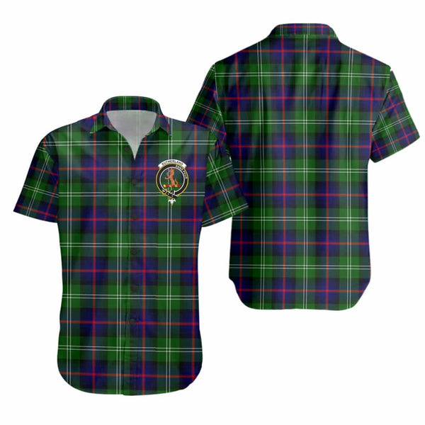 Scottish Sutherland II Clan Crest Tartan Short Sleeve Shirt Tartan Plaid