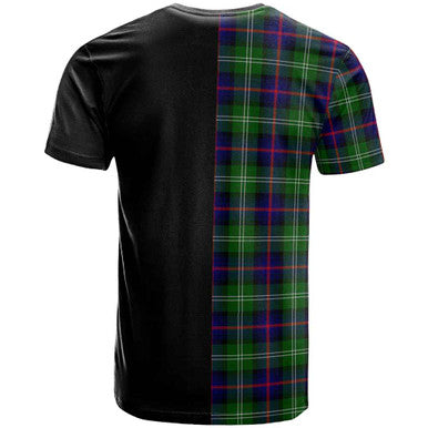 Scottish Sutherland II Clan Crest Tartan T-Shirt Half in Me Back Side Tartan Plaid