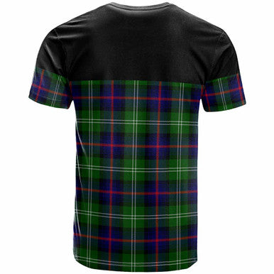 Scottish Sutherland II Clan Crest Tartan T-Shirt - Horizontal Style Back Side Tartan Plaid