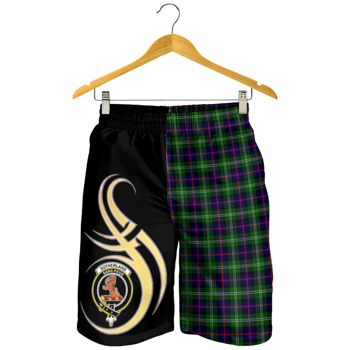Scottish Sutherland Modern Clan Crest Tartan Believe in Me Men's Shorts