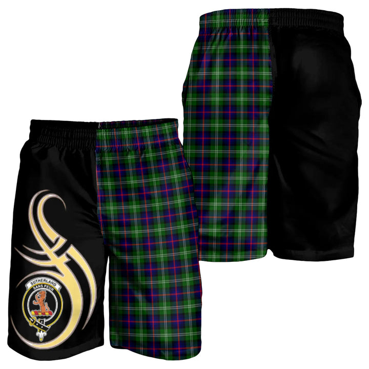 Scottish Sutherland Modern Clan Crest Tartan Believe in Me Men's Shorts