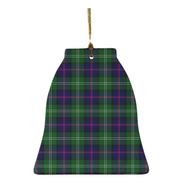 Scottish Sutherland Modern Clan Tartan Ceramic Ornament Bell Shape Tartan Plaid