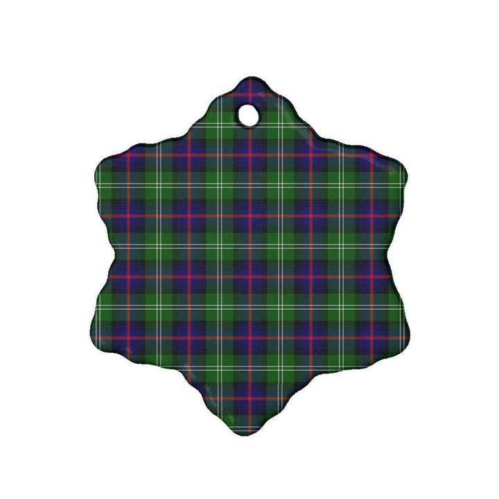 Scottish Sutherland Modern Clan Tartan Ceramic Ornament Snow Flake Shape Tartan Plaid