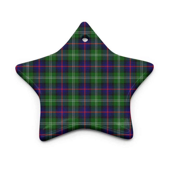 Scottish Sutherland Modern Clan Tartan Ceramic Ornament Star Shape Tartan Plaid