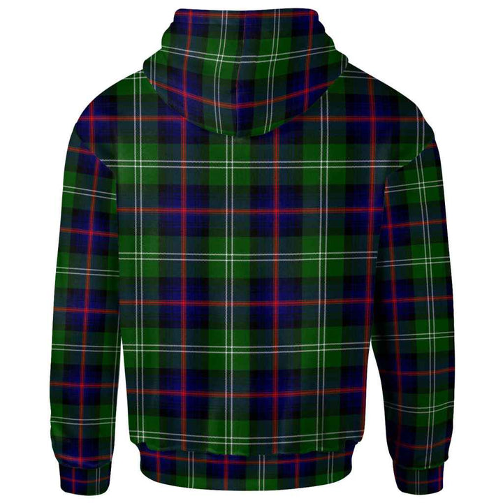 Scottish Sutherland Modern Clan Tartan Hoodie Back Side Tartan Plaid
