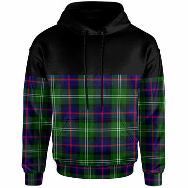 Scottish Sutherland Modern Clan Tartan Hoodie - Horizontal Style Front Side Tartan Plaid