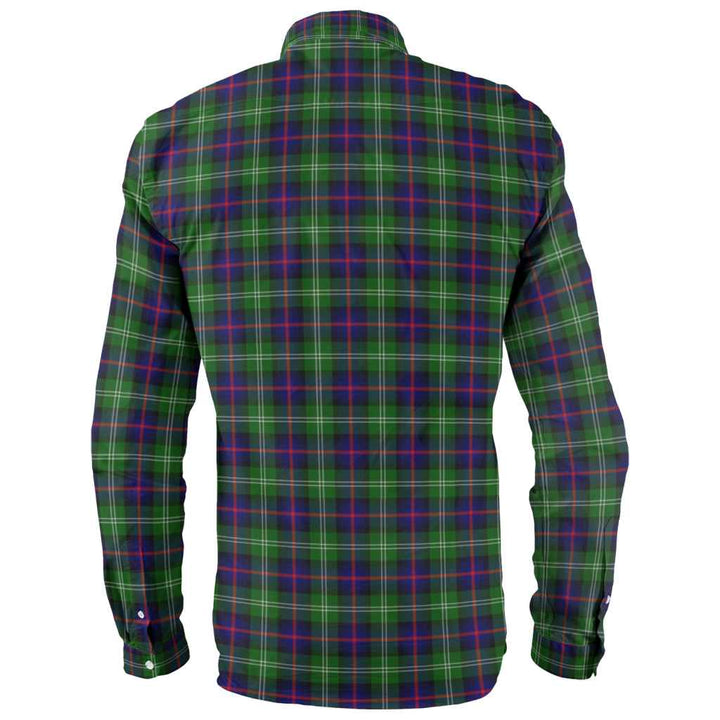 Scottish Sutherland Modern Clan Tartan Long Sleeve Shirt Back Side Tartan Plaid