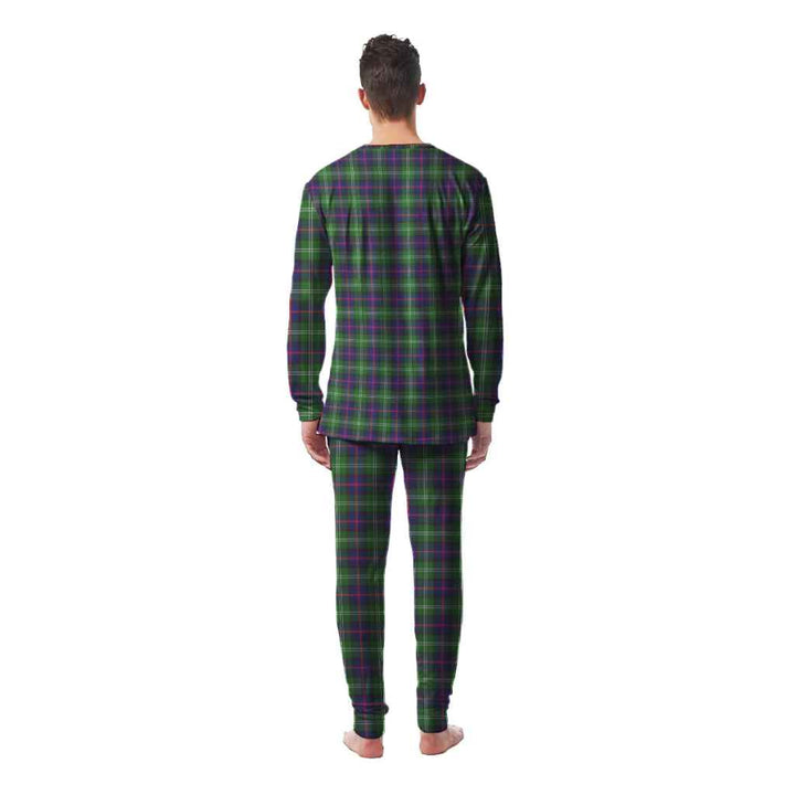Scottish Sutherland Modern Clan Tartan Pajama Set Men Back Side Tartan Plaid