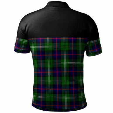 Scottish Sutherland Modern Clan Tartan Polo Shirt - Horizontal Style Back Side Tartan Plaid