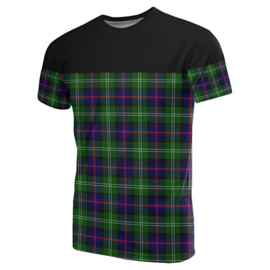 Scottish Sutherland Modern Clan Tartan T-Shirt Horizontal Style Front Side Tartan Plaid