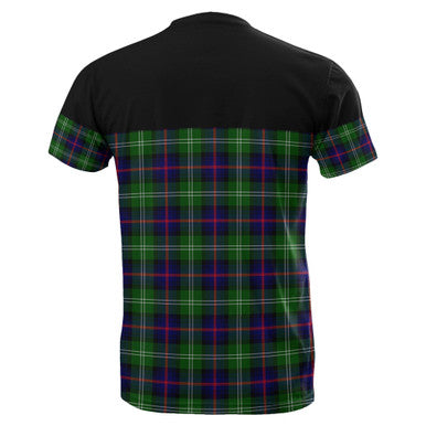 Scottish Sutherland Modern Clan Tartan T-Shirt Horizontal Style Back Side Tartan Plaid