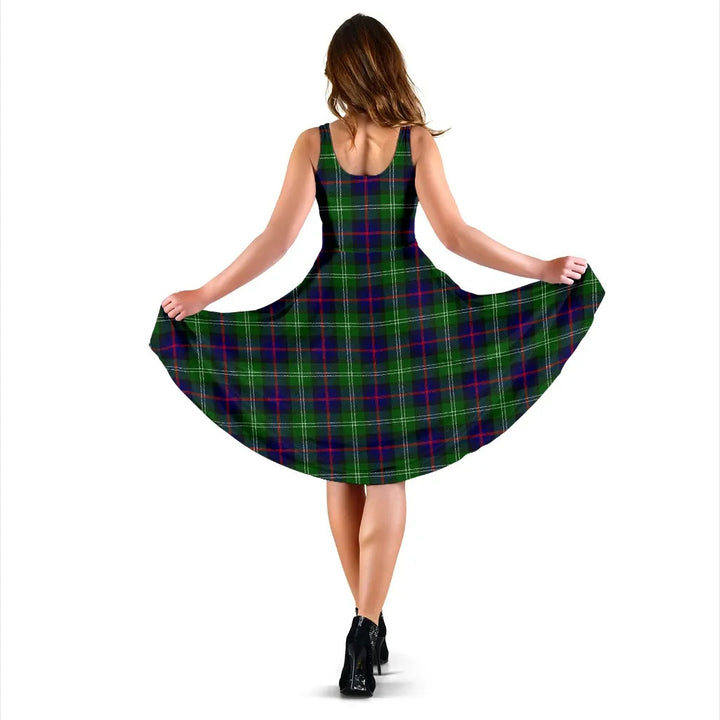 Scottish Sutherland Modern Clan Tartan Women Midi Dress